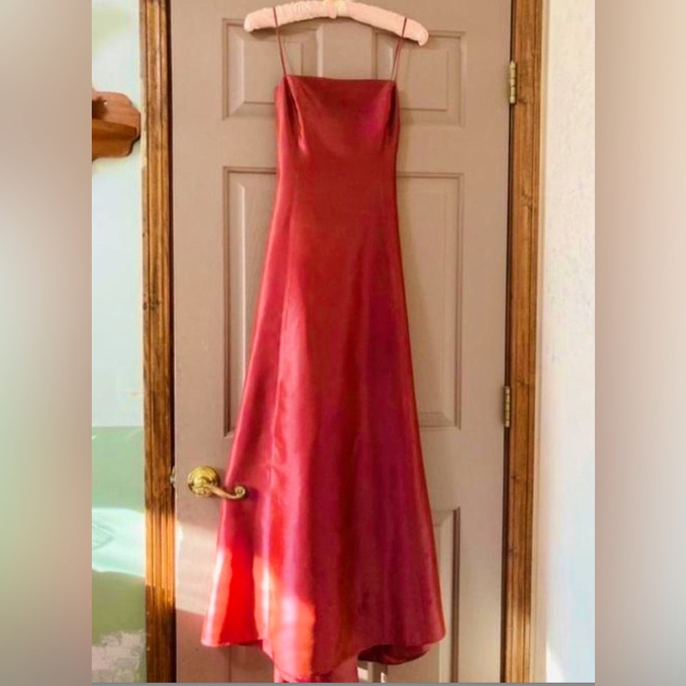Y2K Stunning Vamp Goth Hollywood Glam Shimmer Evening Formal Prom Dress - Picture 5 of 10
